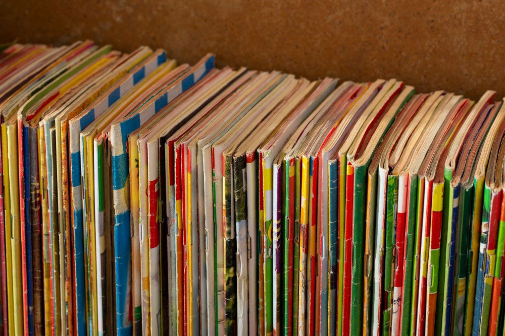 row of comics