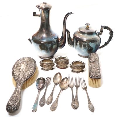 Collection of Silver plate Pots